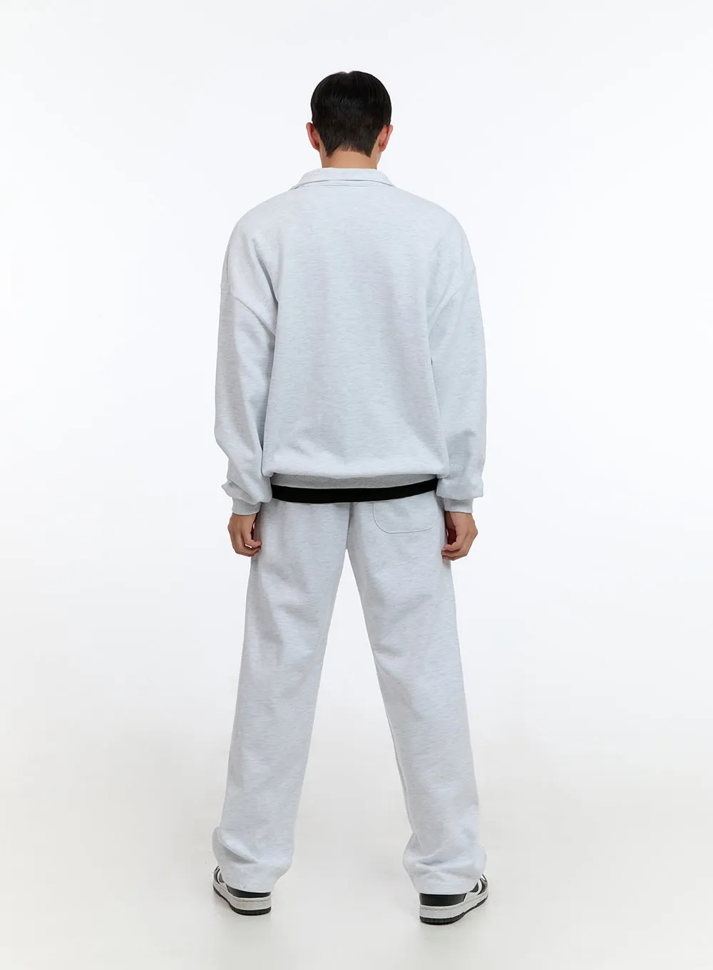 Men's  Banded Cotton Solid Sweatpants (White) IS412