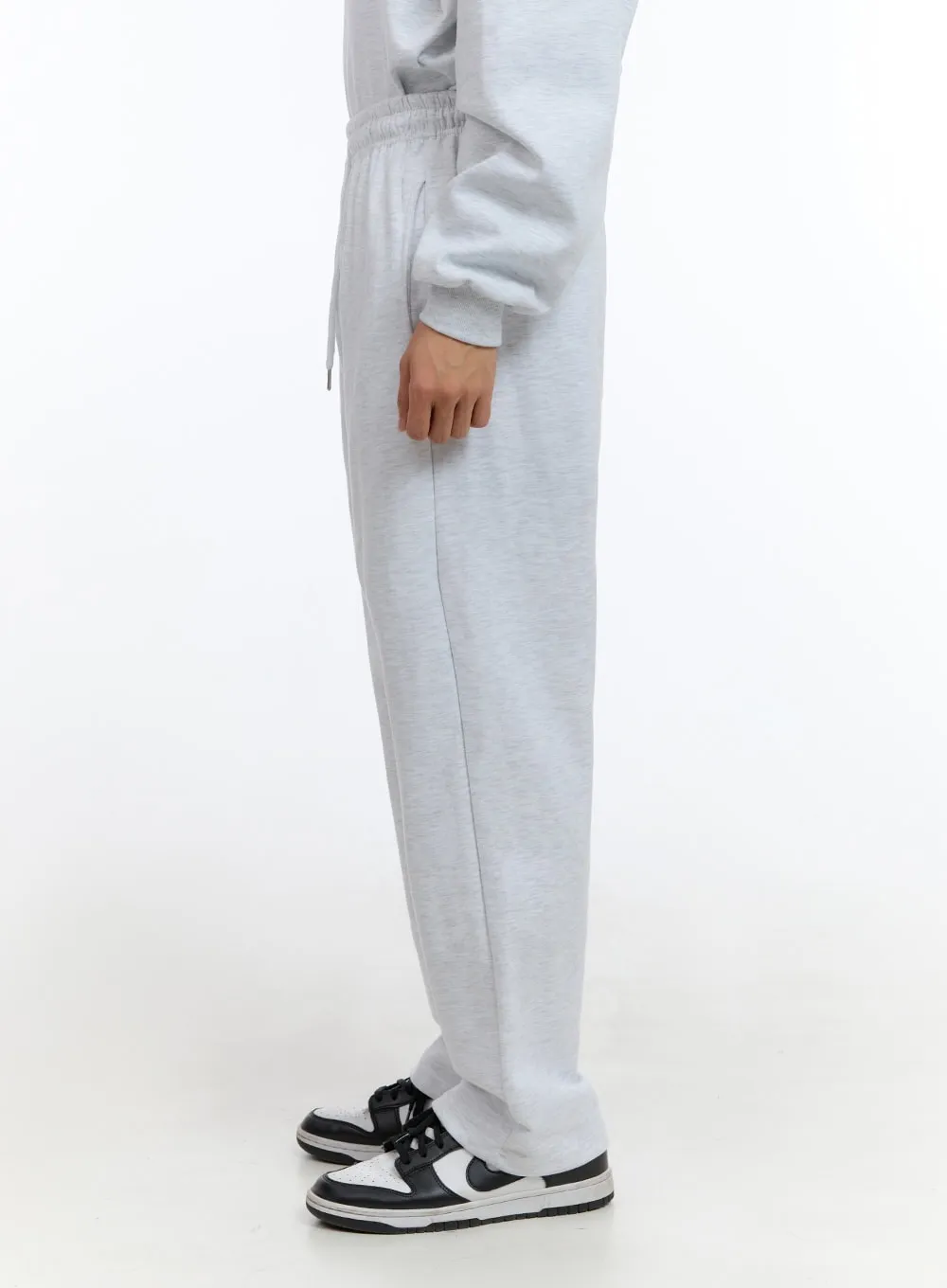 Men's  Banded Cotton Solid Sweatpants (White) IS412