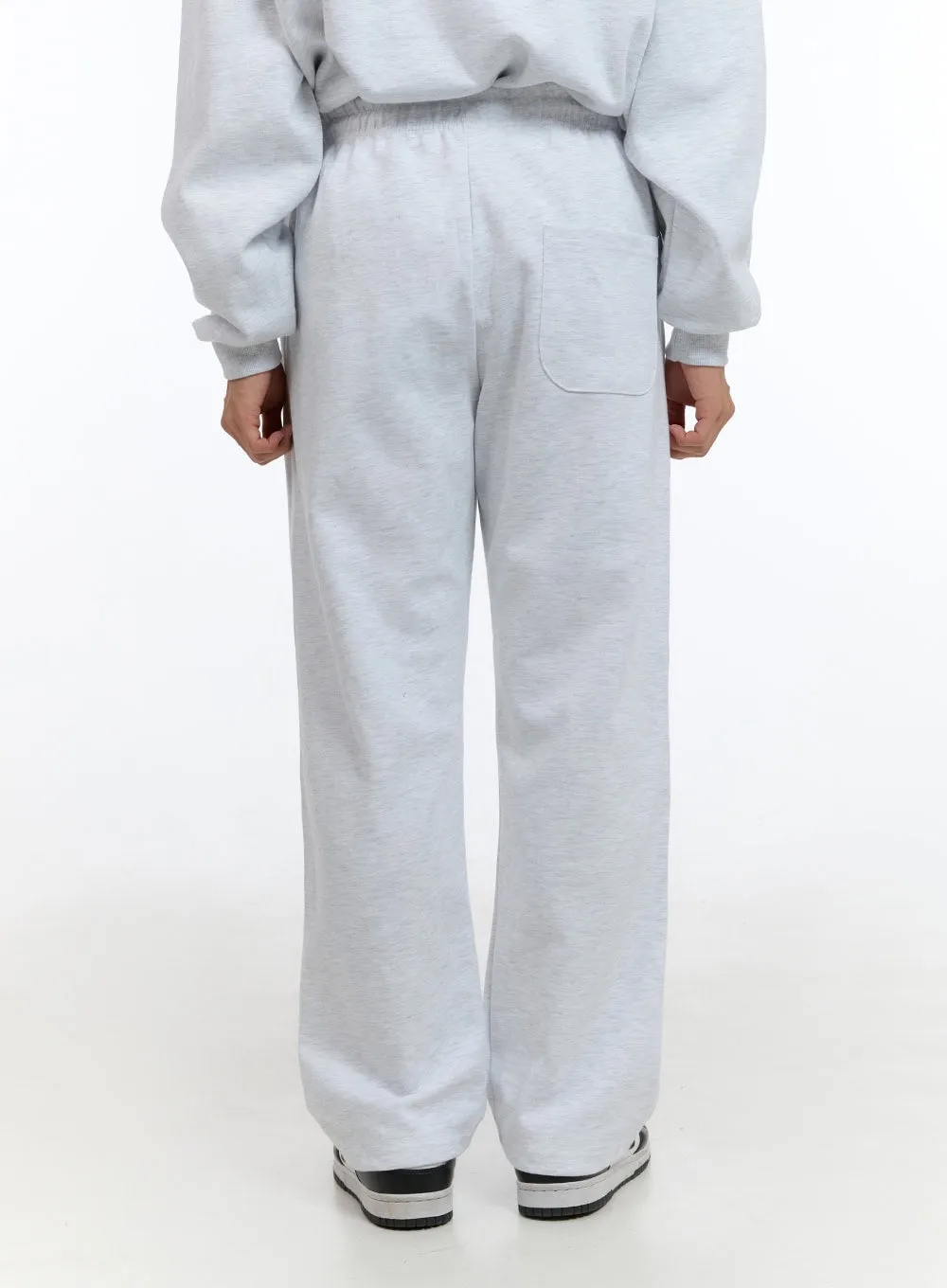 Men's  Banded Cotton Solid Sweatpants (White) IS412