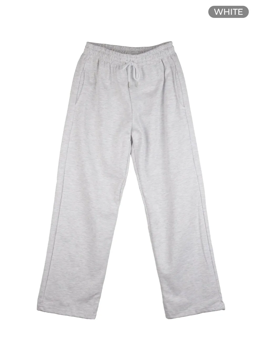 Men's  Banded Cotton Solid Sweatpants (White) IS412