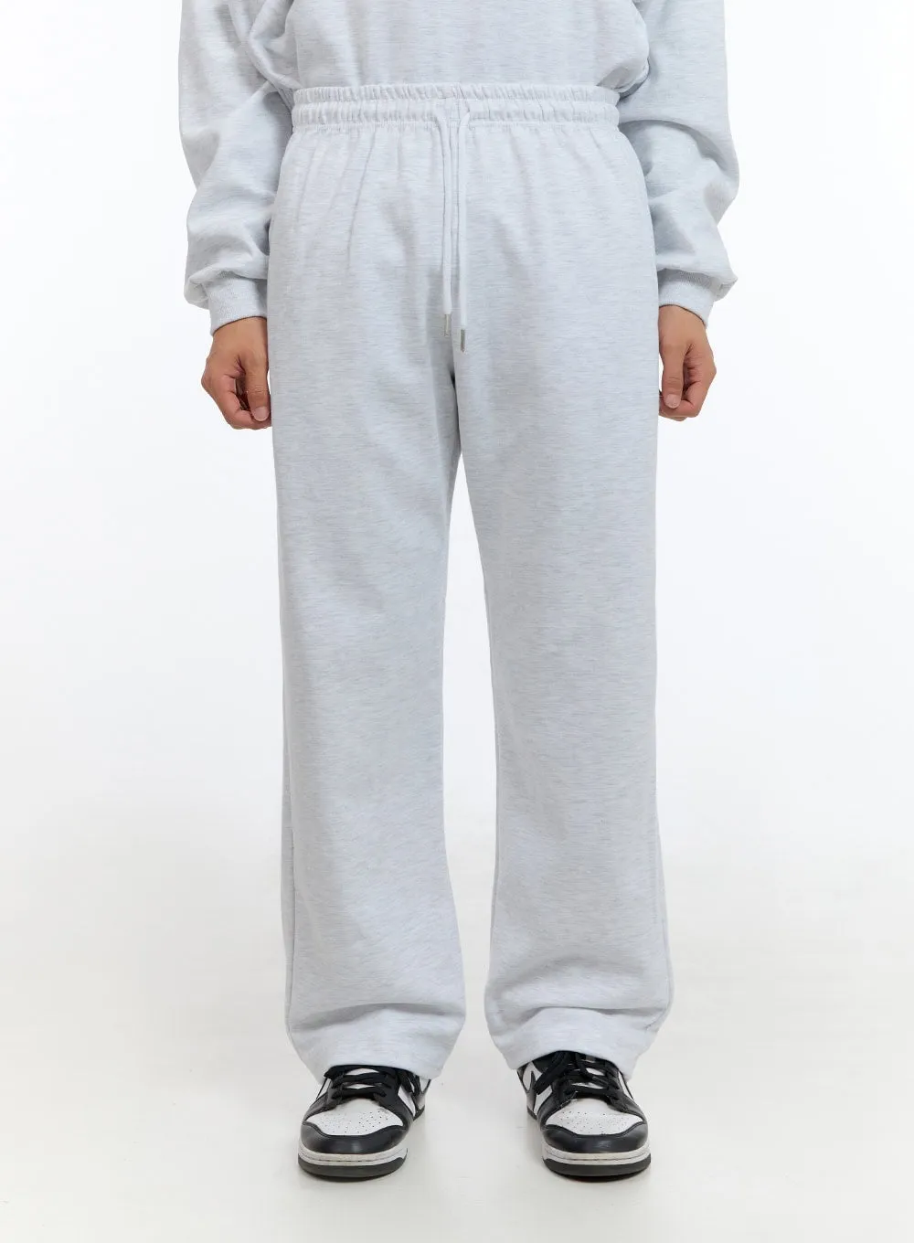 Men's  Banded Cotton Solid Sweatpants (White) IS412