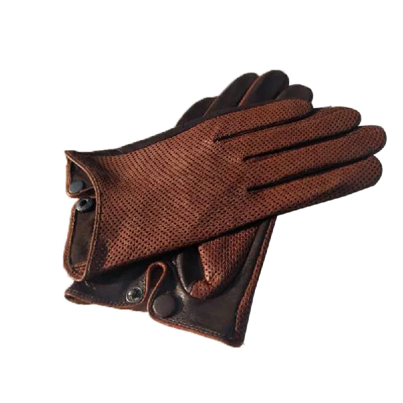 Men's Genuine Leather Gloves Breathable Soft Goatskin Driving Gloves