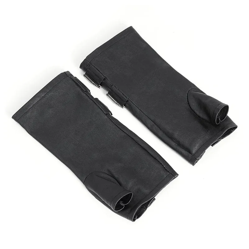 Men's Gothic Bullet Zipper Fingerless Gloves