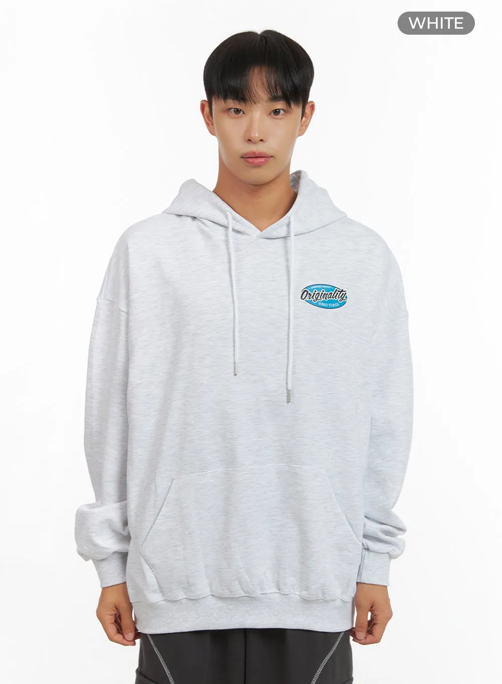 Men's Graphic Hooded Sweatshirt (White) IS420