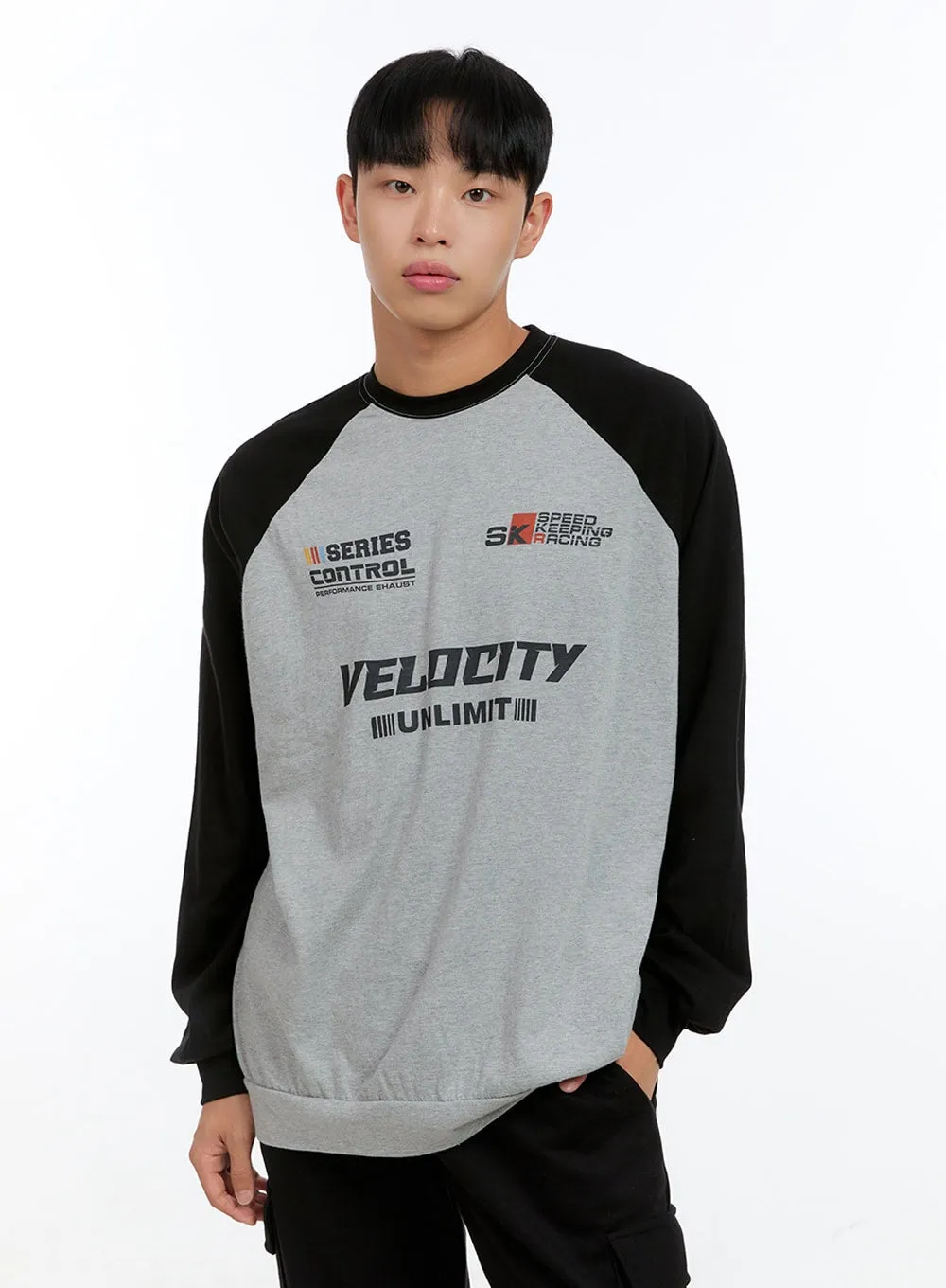 Men's Graphic Raglan Sweatshirt IG416