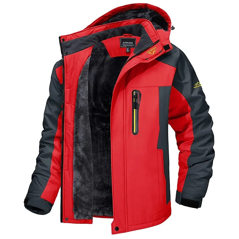 Men's Hoodie Jacket Ski Jacket Hiking Fleece Jacket Winter Outdoor