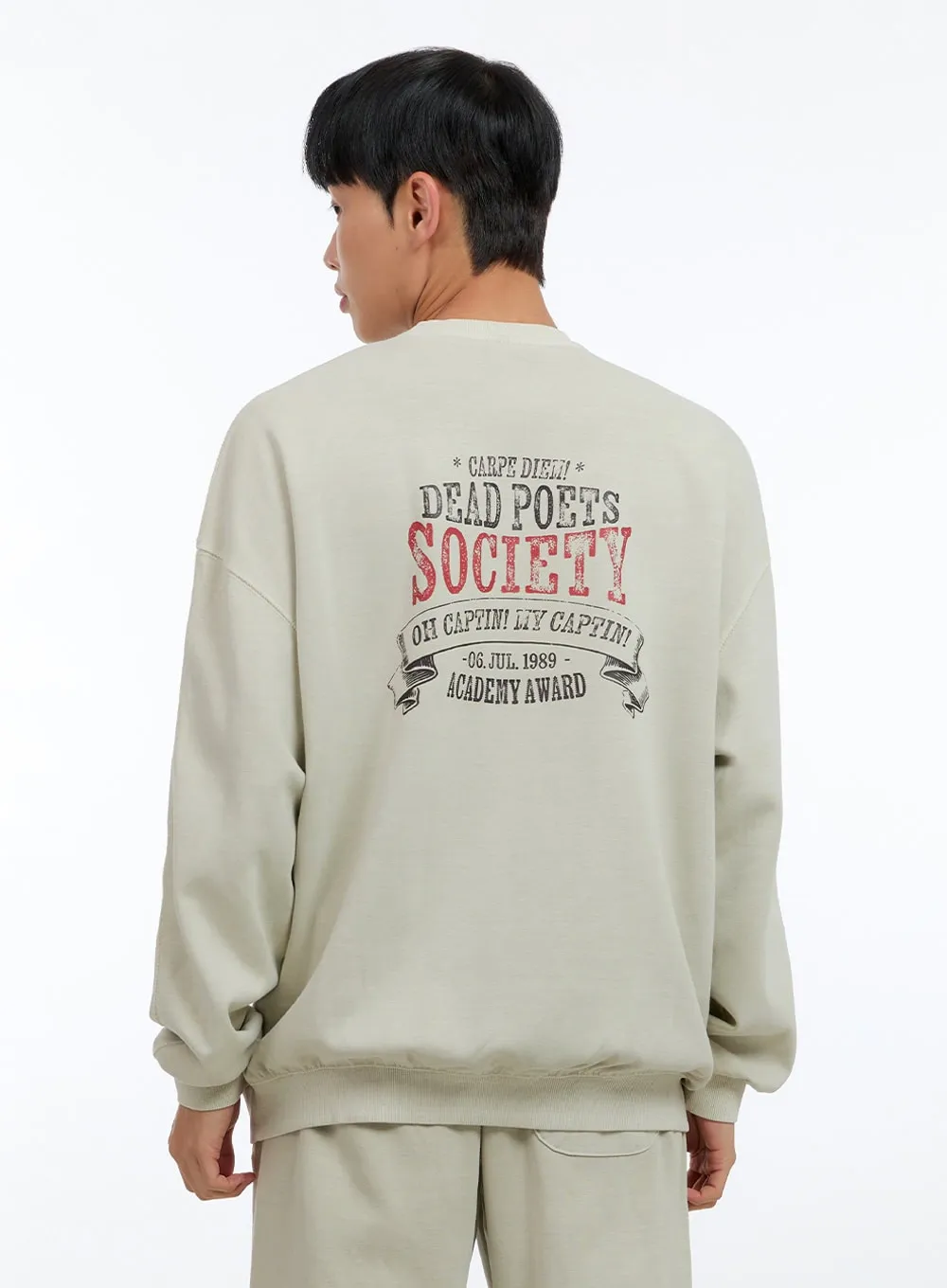 Men's Lettering Crew Neck Sweatshirt IG422