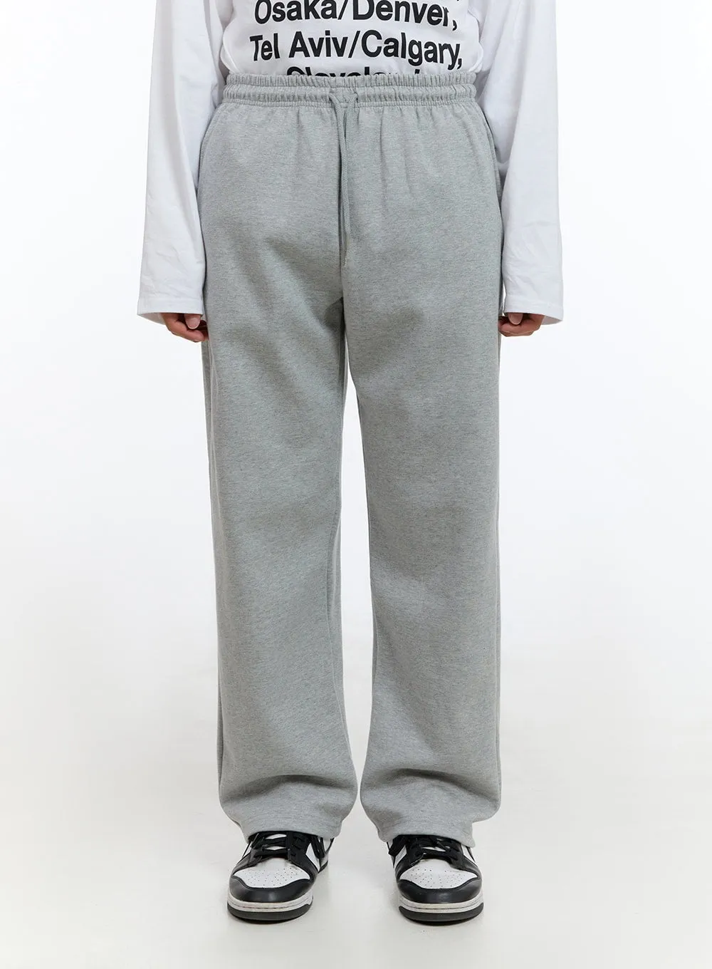 Men's Relaxed Fit Cotton Sweatpants (Gray) IS413