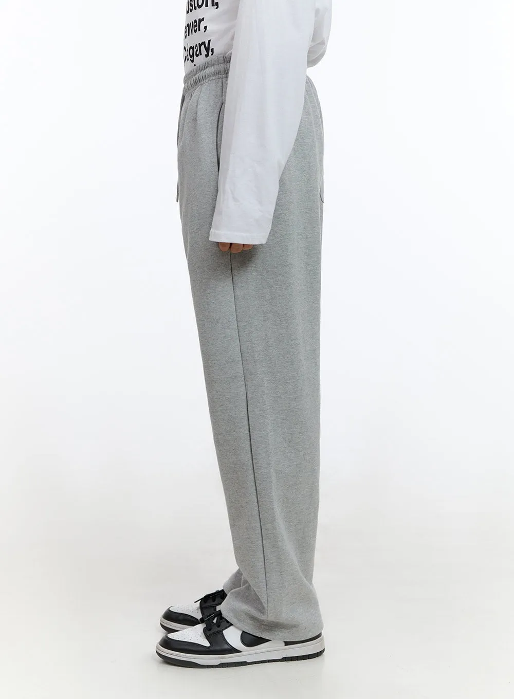 Men's Relaxed Fit Cotton Sweatpants (Gray) IS413