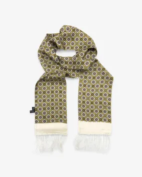 Men's Silk Aviator Scarf in Geometric Pattern - The Wenatchee Aviator