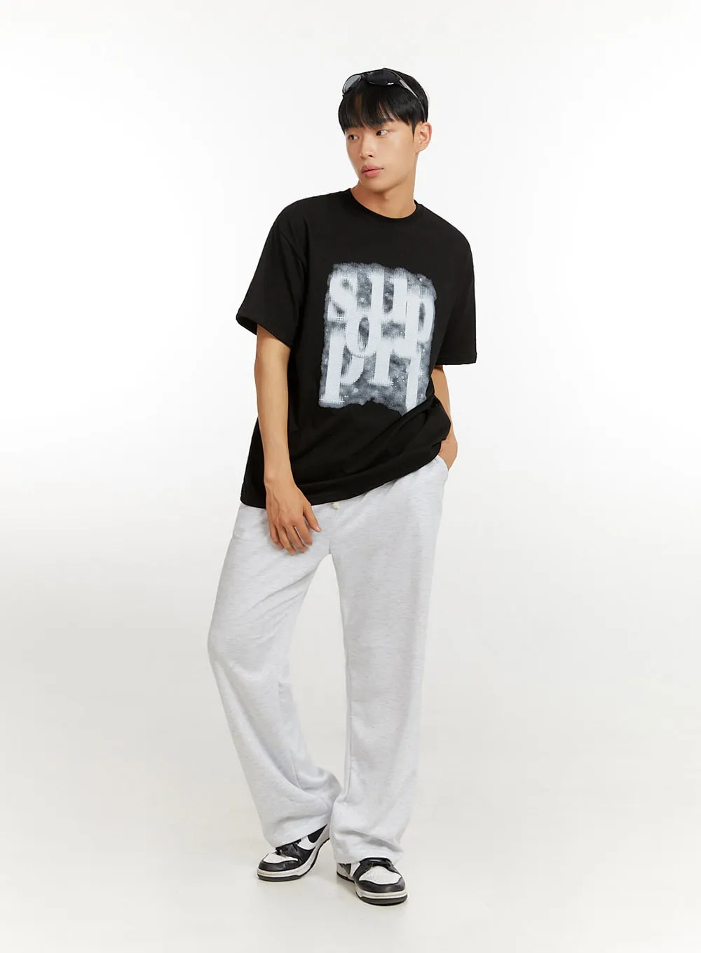 Men's Solid Sweatpants (White) IU427