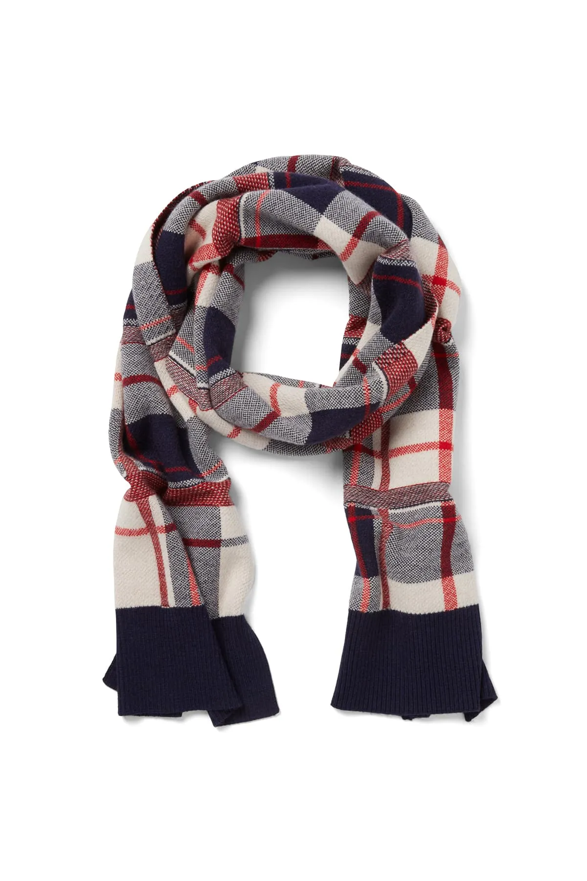 Merino Check Scarf Red Check