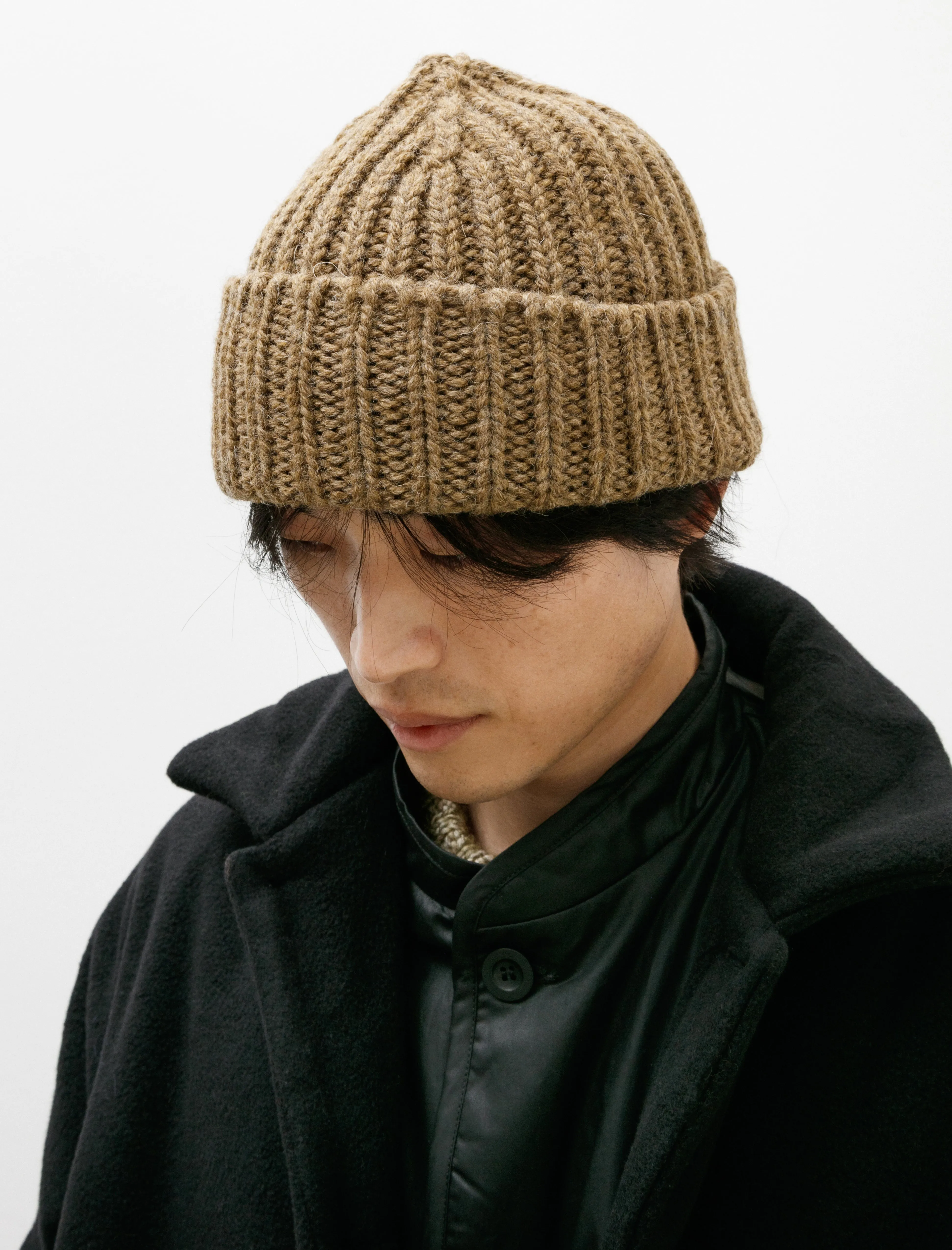 MHL Heavy Rib Hat British Wool Olive