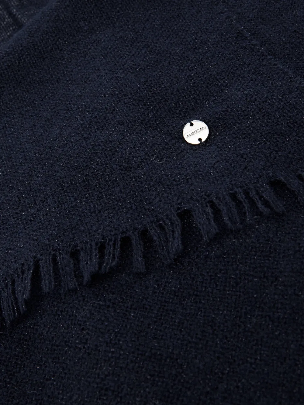 Midnight Blue Wool & Cashmere Lurex Scarf