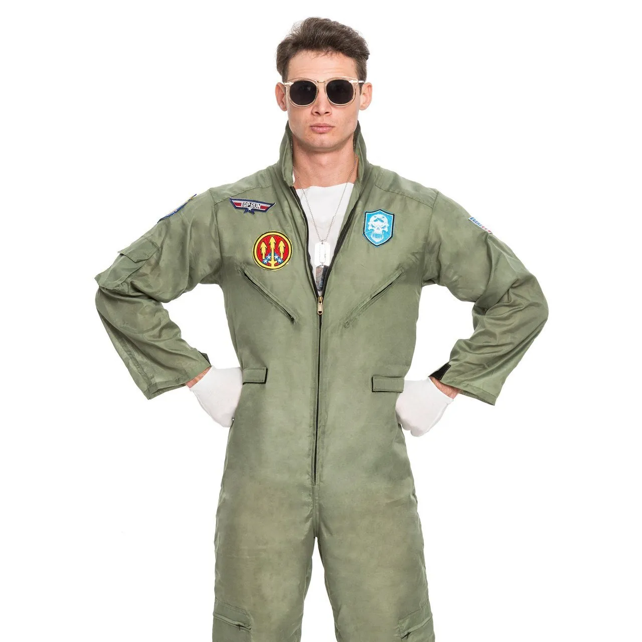 Military Fighter Pilot Costume with Accessories - Adult