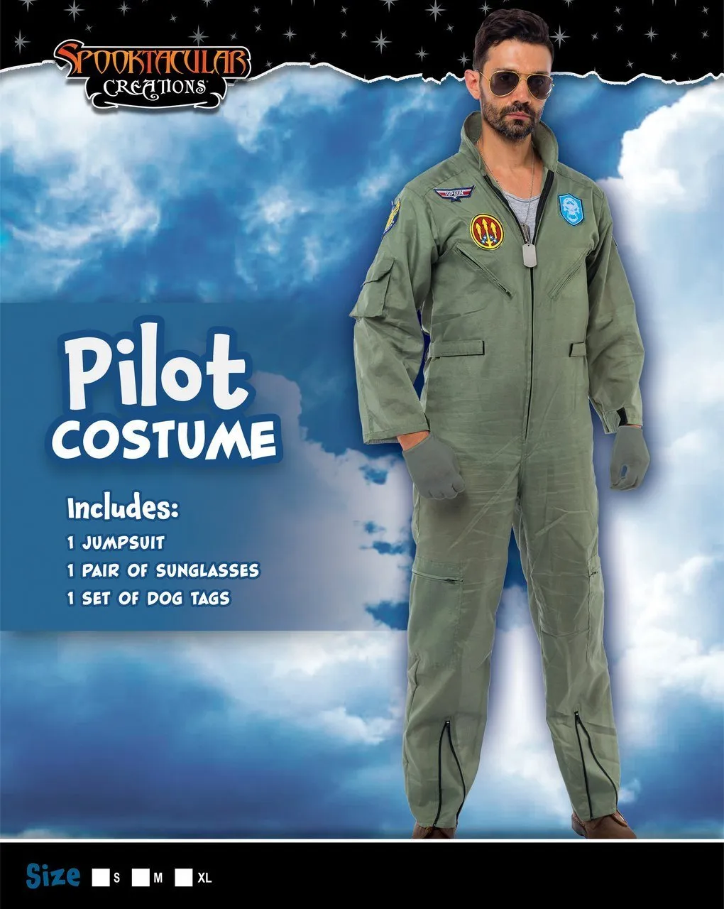 Military Fighter Pilot Costume with Accessories - Adult