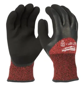 Milwaukee 48-22-8923 Winter Dipped Gloves, Men's, XL, 7.77 to 7.97 in L, Elastic Knit Cuff, Latex Palm, Black/Red :PR: QUANTITY: 1