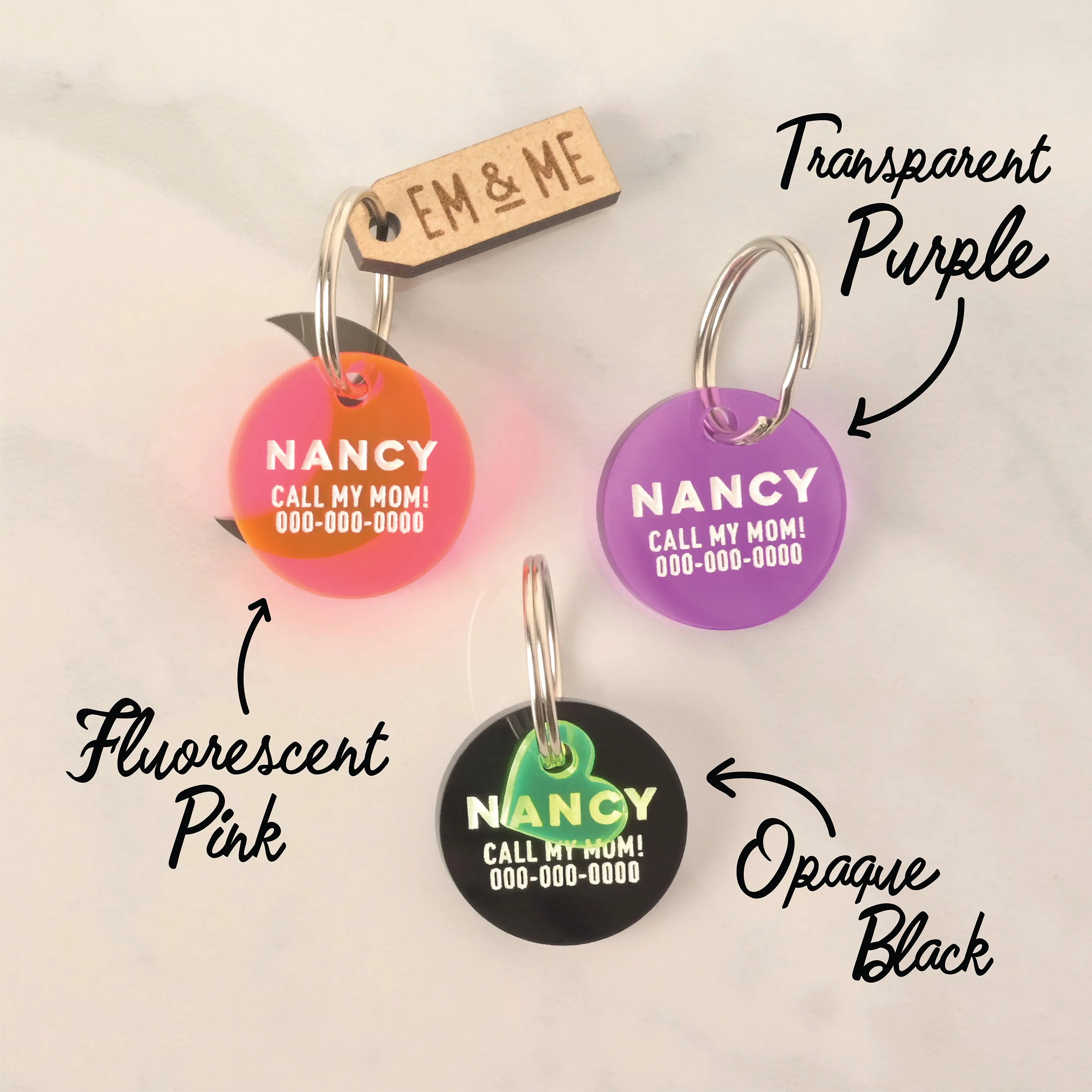 Minimal Small Circle Personalized Pet Tag