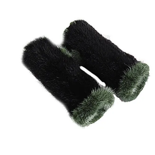 Mink fur half-finger gloves warm fur winter ladies cute all-match fingerless wristbands