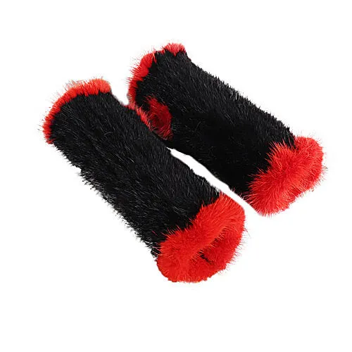 Mink fur half-finger gloves warm fur winter ladies cute all-match fingerless wristbands