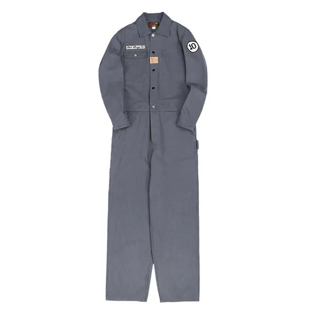 Motorcycle Coveralls Herringbone Long Sleeve Mechanic Jumpsuit