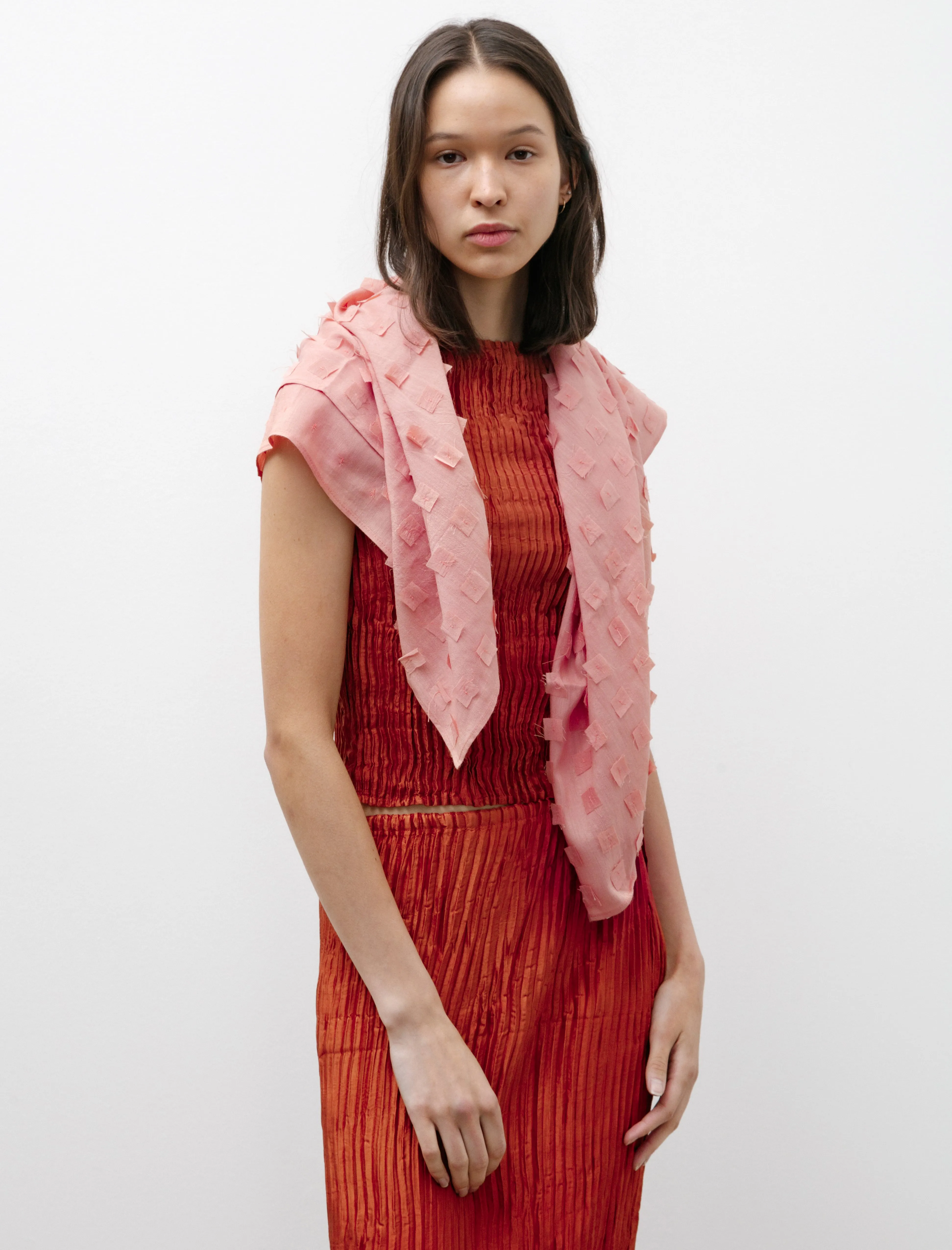 Muga Silk Off-Cuts Scarf Blush