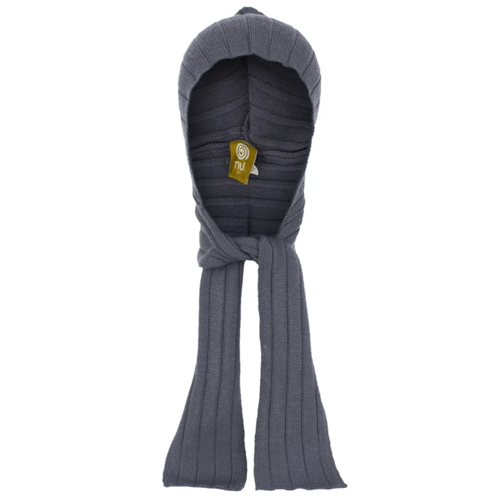 Nui Organics Merino Wool Hooded Scarf - Silver