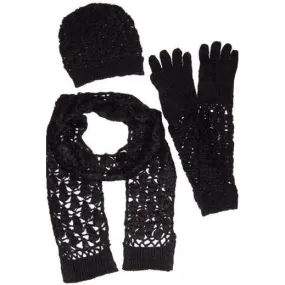 Open Knit Crochet Set - Black