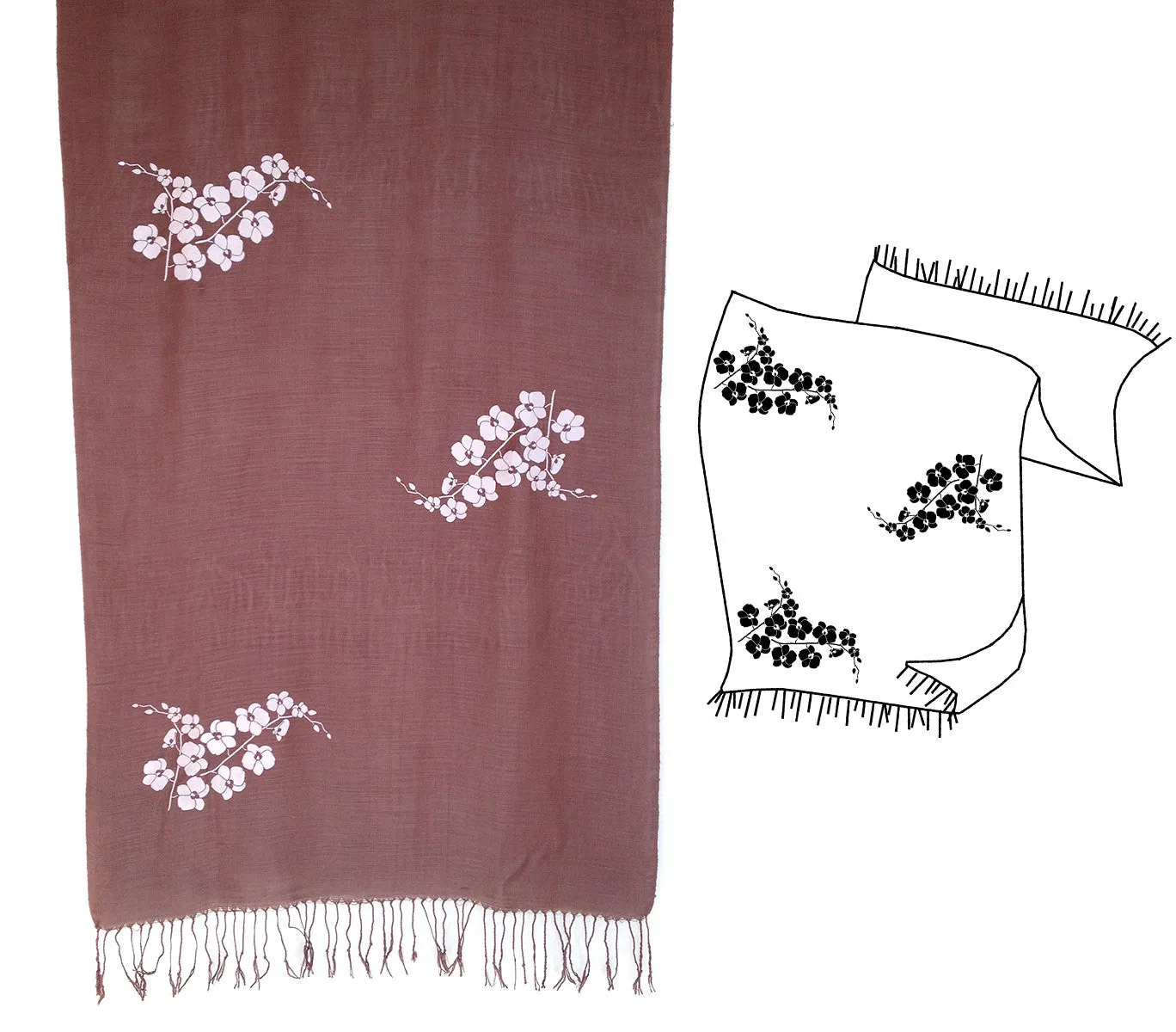 Orchid Linen Weave Pashmina