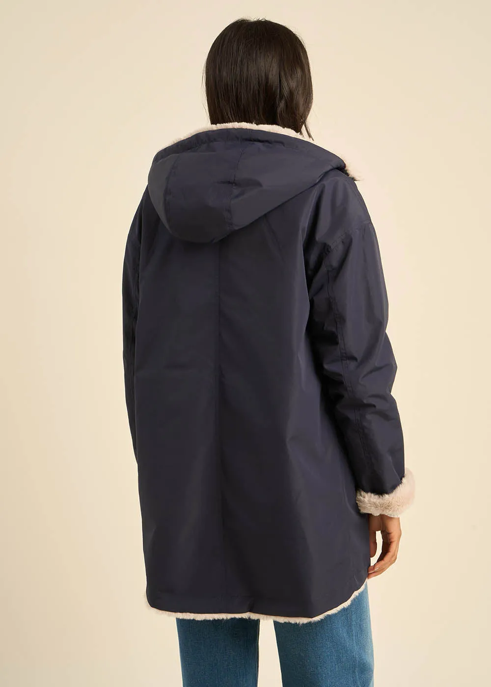 Parka longue et réversible