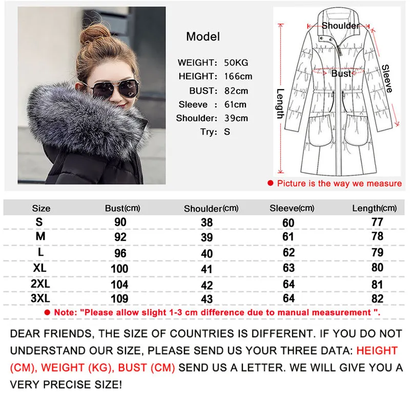 Parkas for Women 4 Colors  Outwear W/ Hood Large Faux Fur Collar