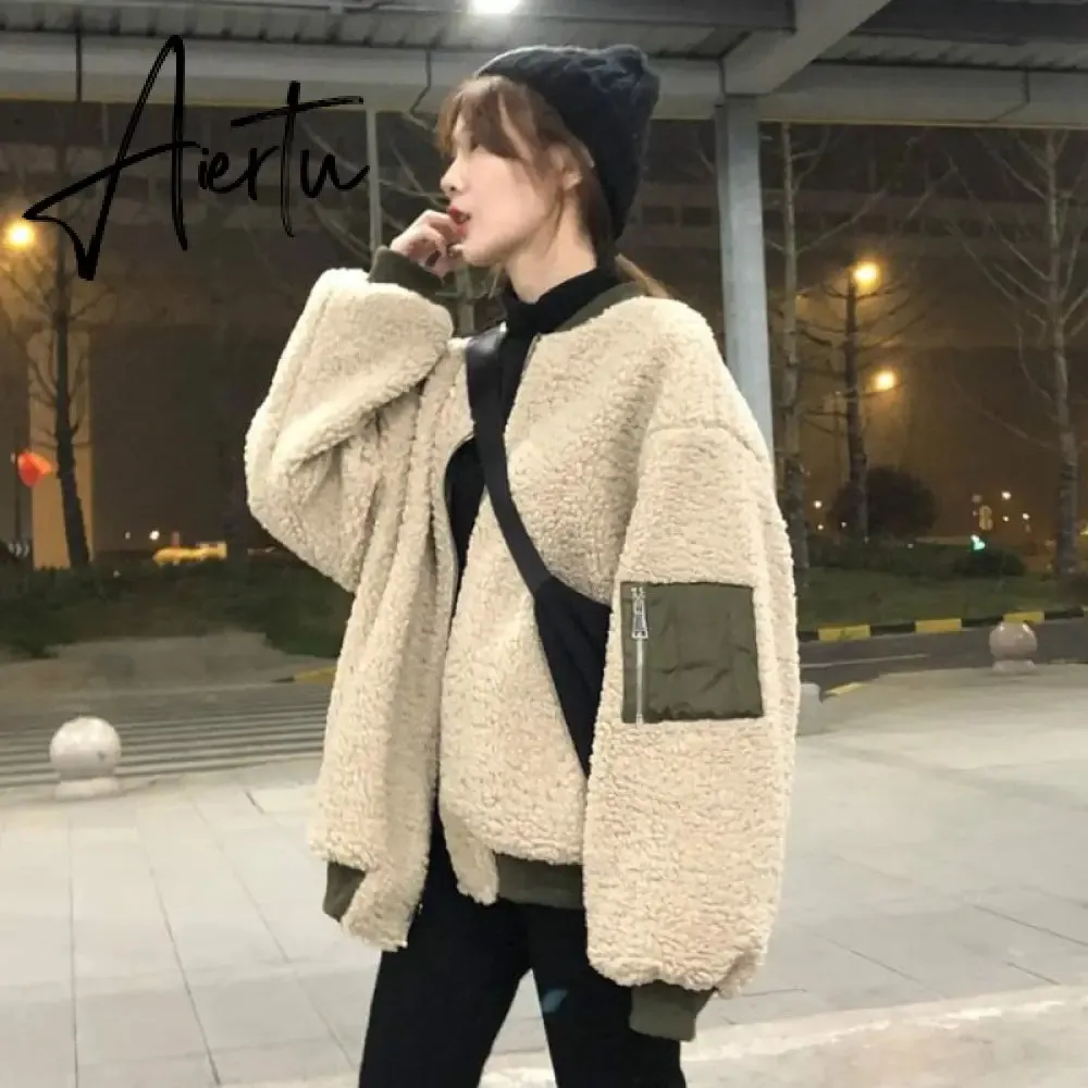 Parkas Women Winter Warm Patchwork Thickening Zipper Casual BF Invierno Student Basic Chic Mujer Clothing Apricot Overcoats Soft