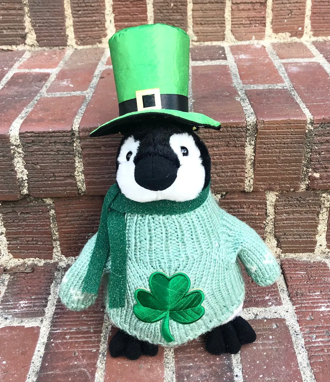 Patty McPenguin St. Patrick's Day Penguin Plush (12" tall)