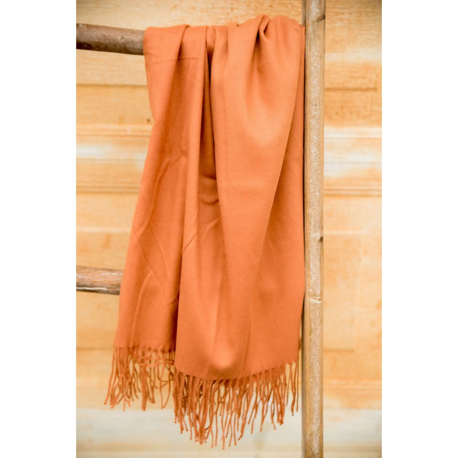 Peach Fringe Scarf