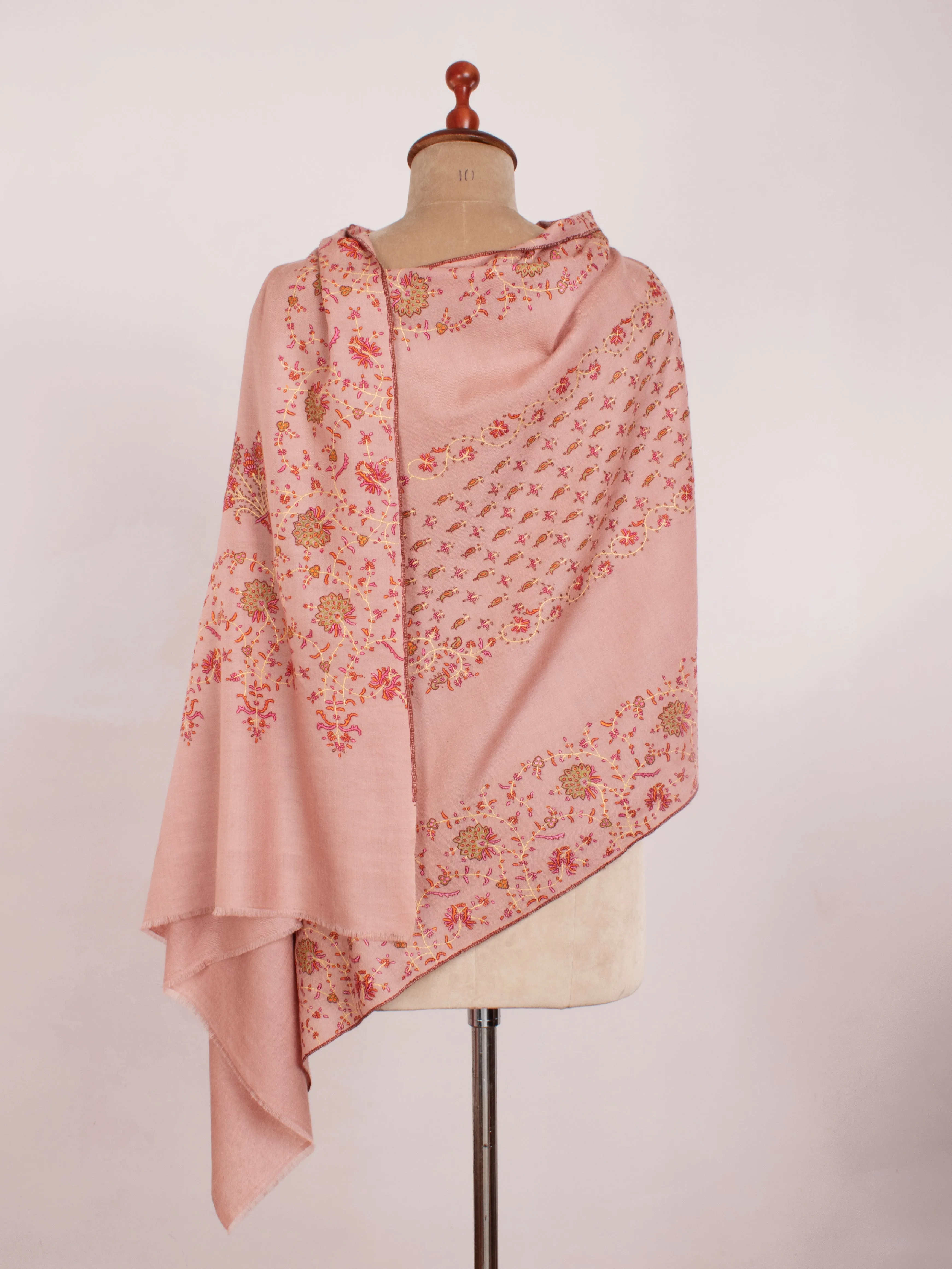 Pink Blush Handmade Indian Cashmere Scarf