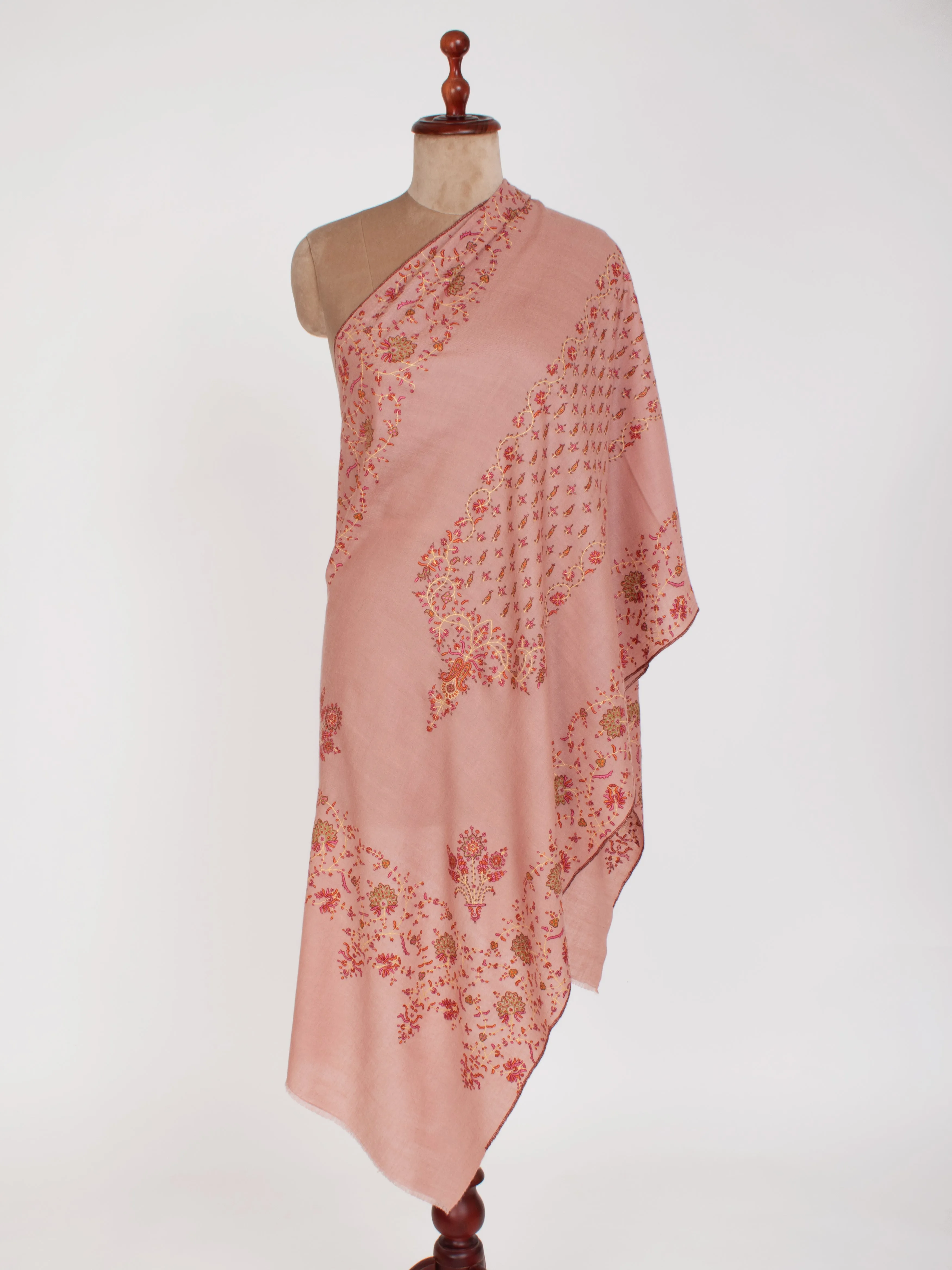 Pink Blush Handmade Indian Cashmere Scarf