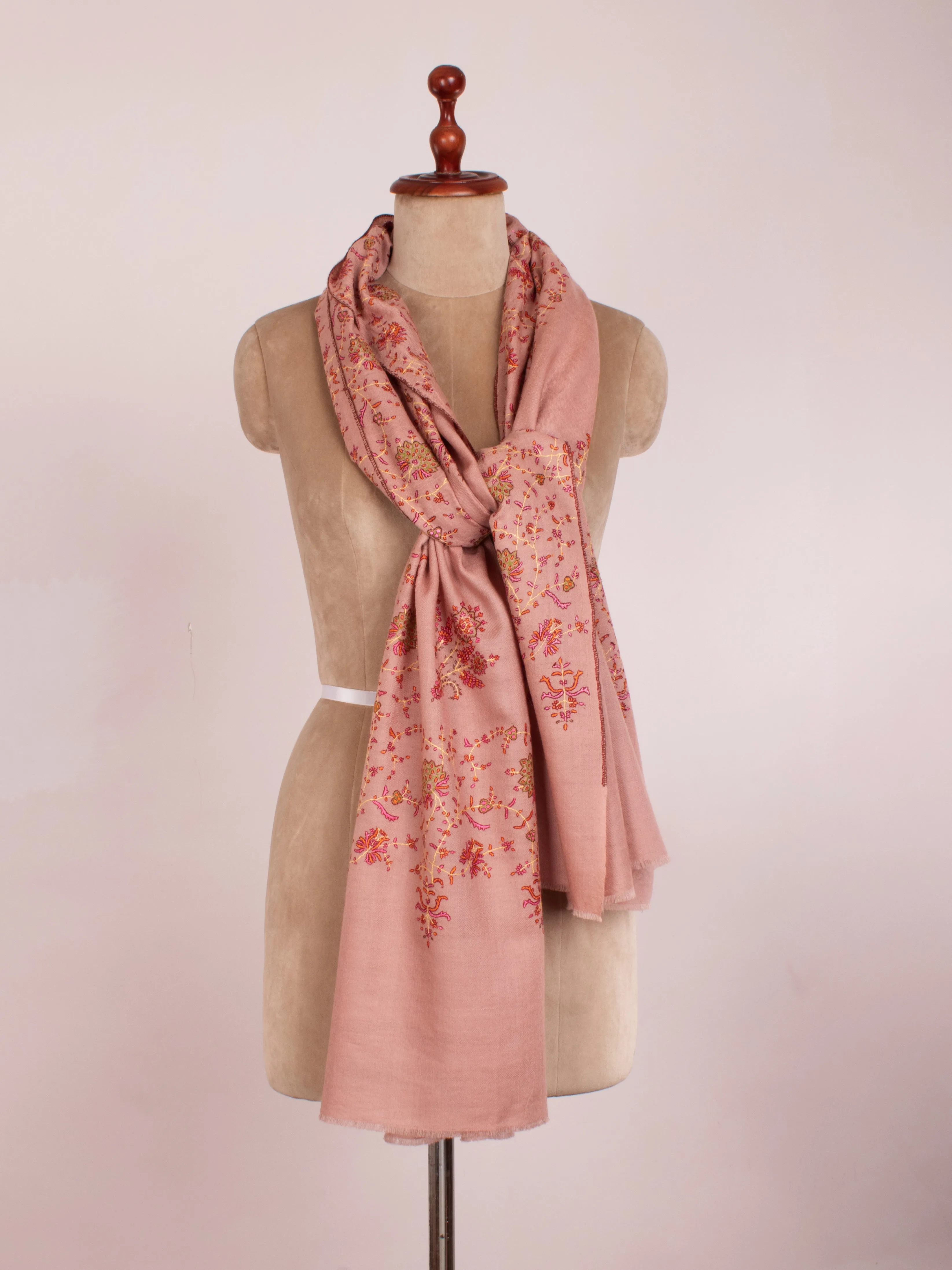 Pink Blush Handmade Indian Cashmere Scarf