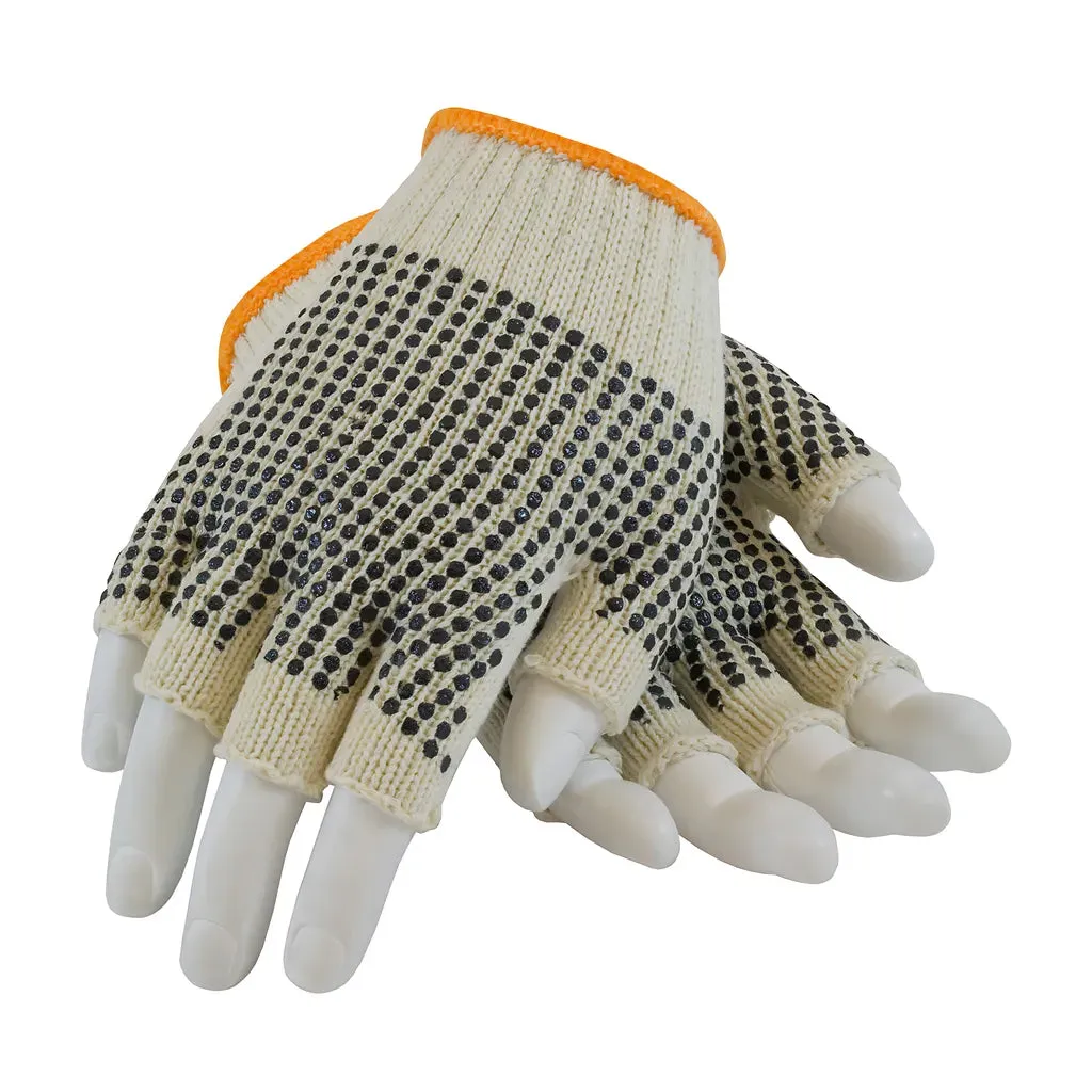 PIP 37-C119PDD/S Seamless Knit Cotton / Polyester Glove with Double-Sided PVC Dot Grip - Half-Finger