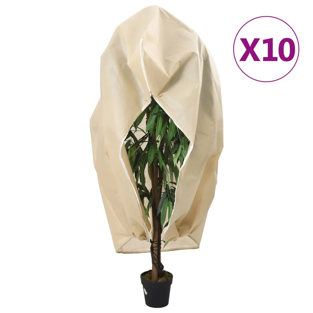 Plant Fleece Covers with Zip 10 pcs 70 g/m² 1x1.55 m