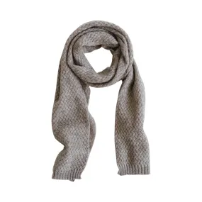 "Warmth Whisper" Waffle Knit Cashmere Scarf - Steel Grey