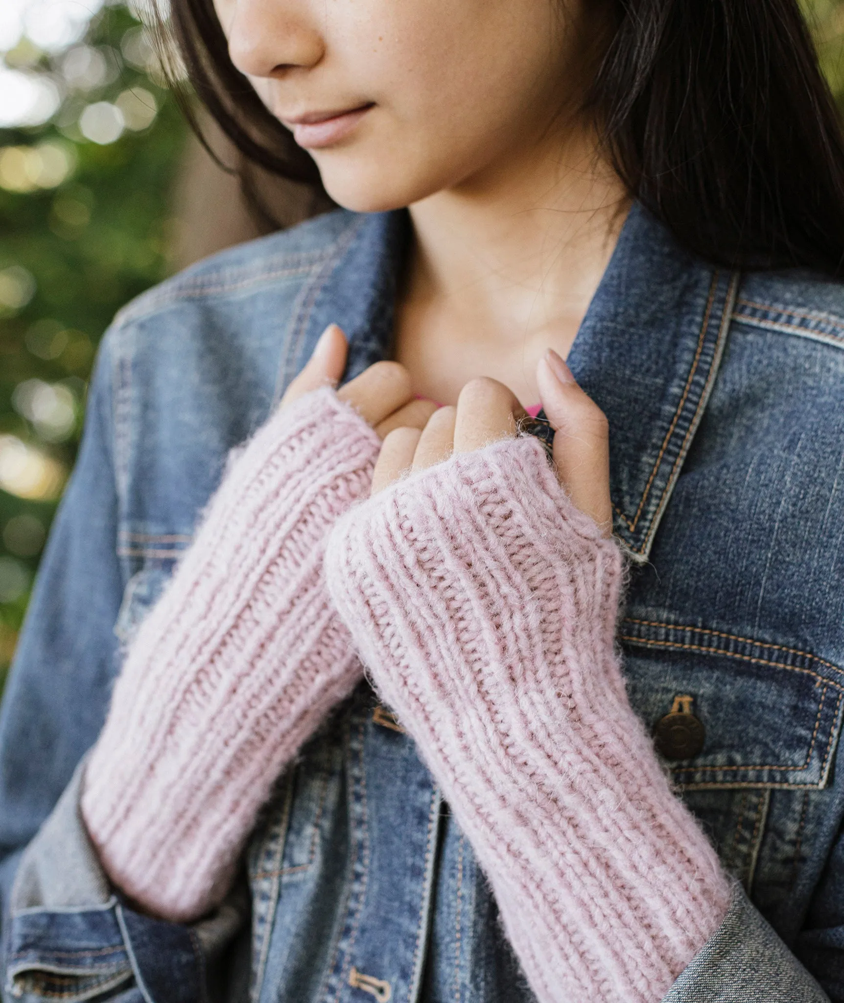 Reversible Knitting Mitts Using Rowan Brushed Fleece