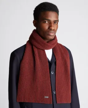 Rib-Knit Wool Rich Scarf