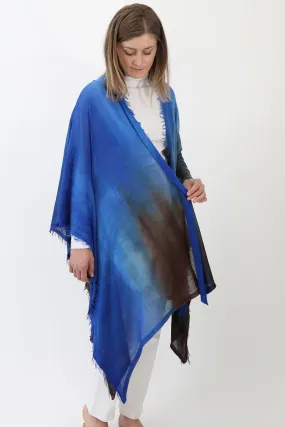 ROSELLA HANDPAINTED CASHMERE CARDIGAN IN COBALT BLUE