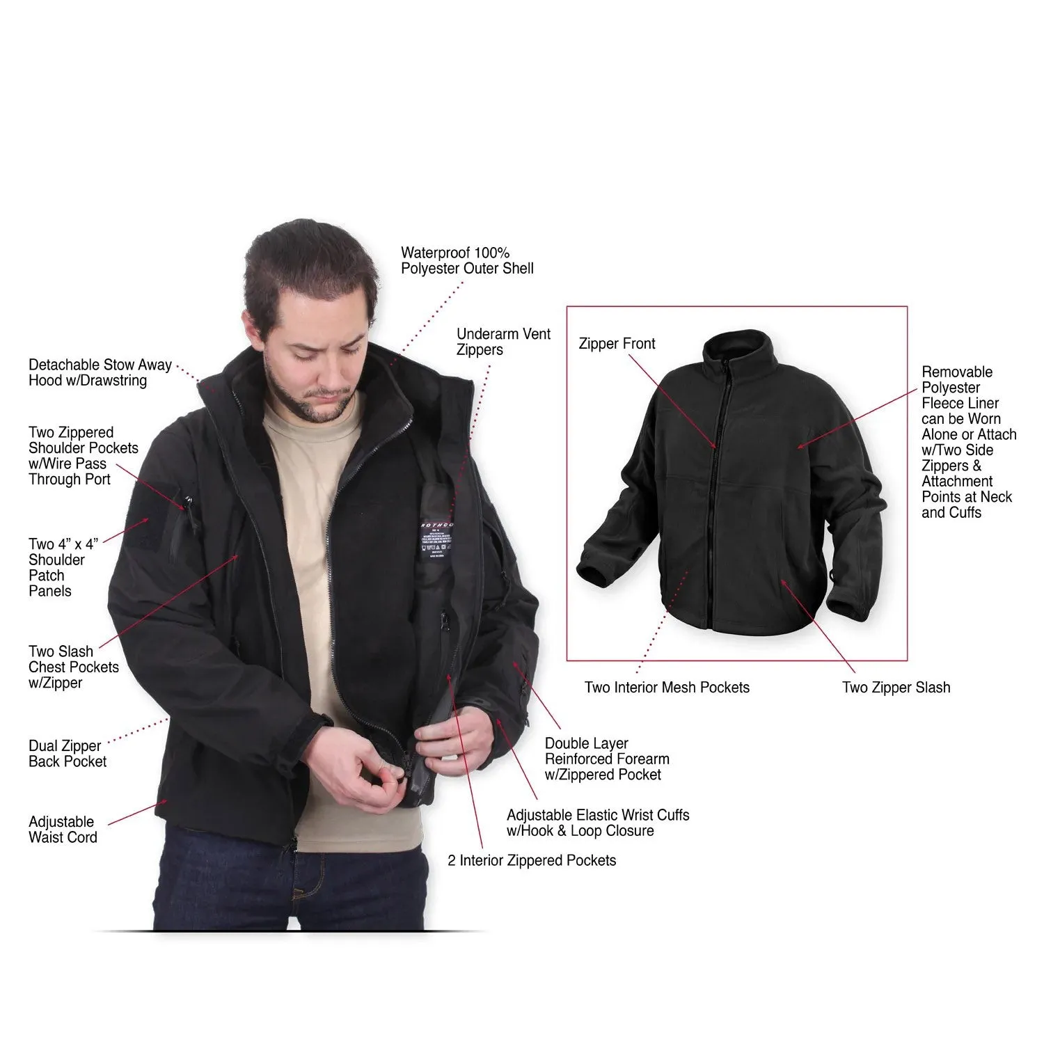 Rothco 3-in-1 Spec Ops Soft Shell Jacket