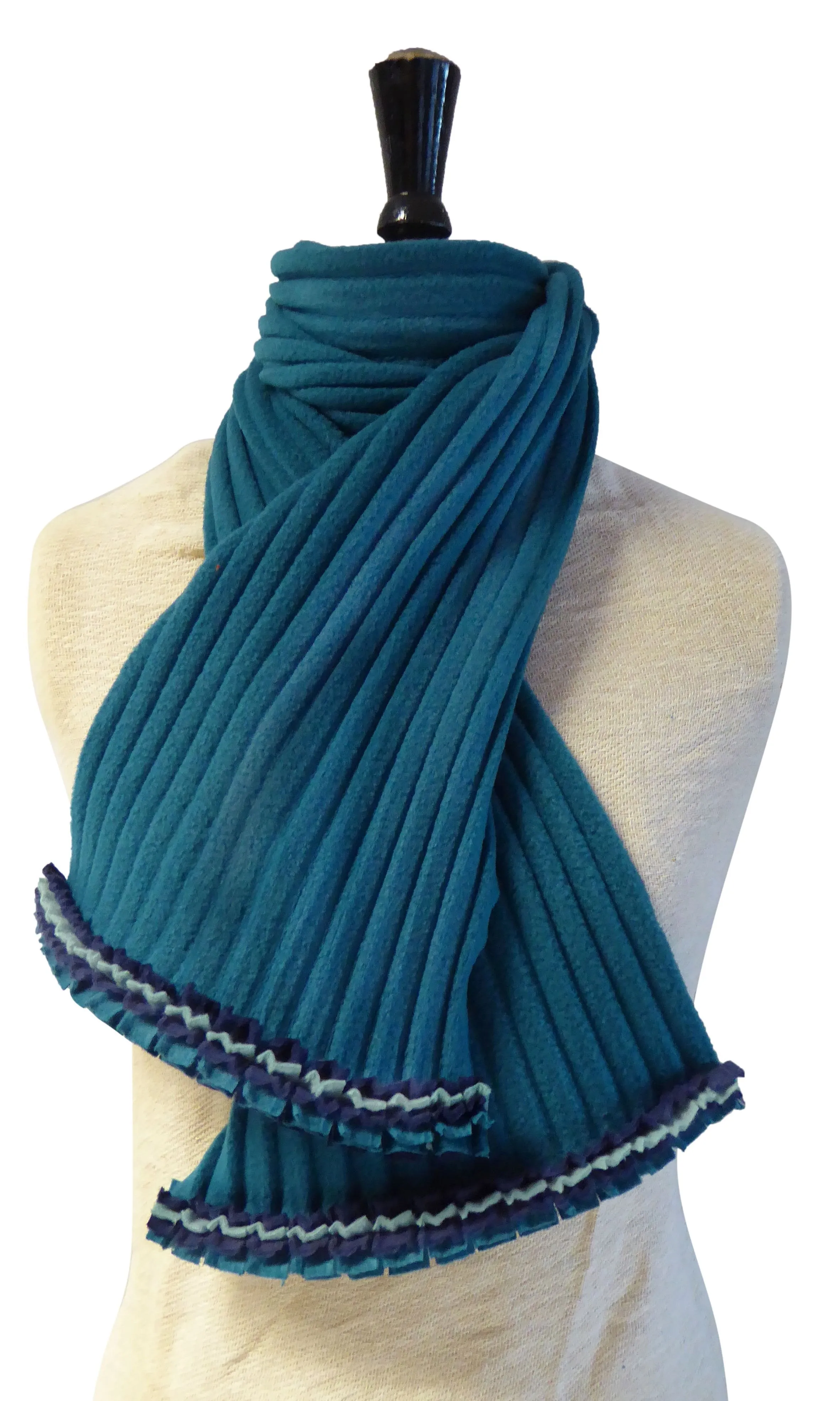 Ruffle Scarf - Teal/Icey - NEW