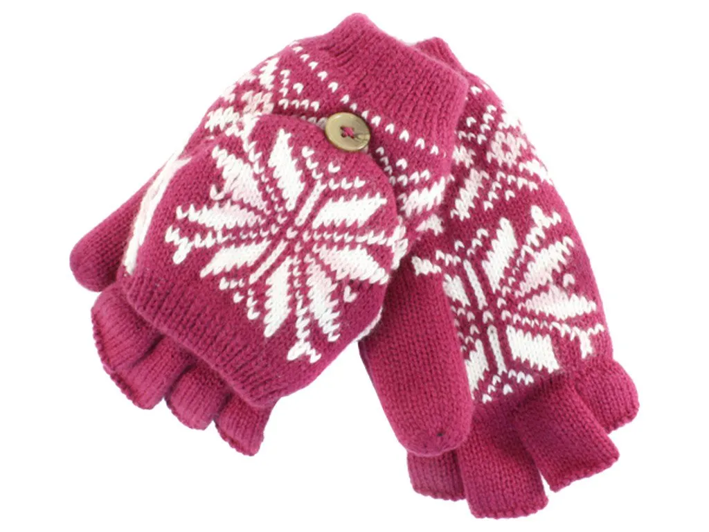 Sakkas Insulated Knit Fingerless Mitten Gloves