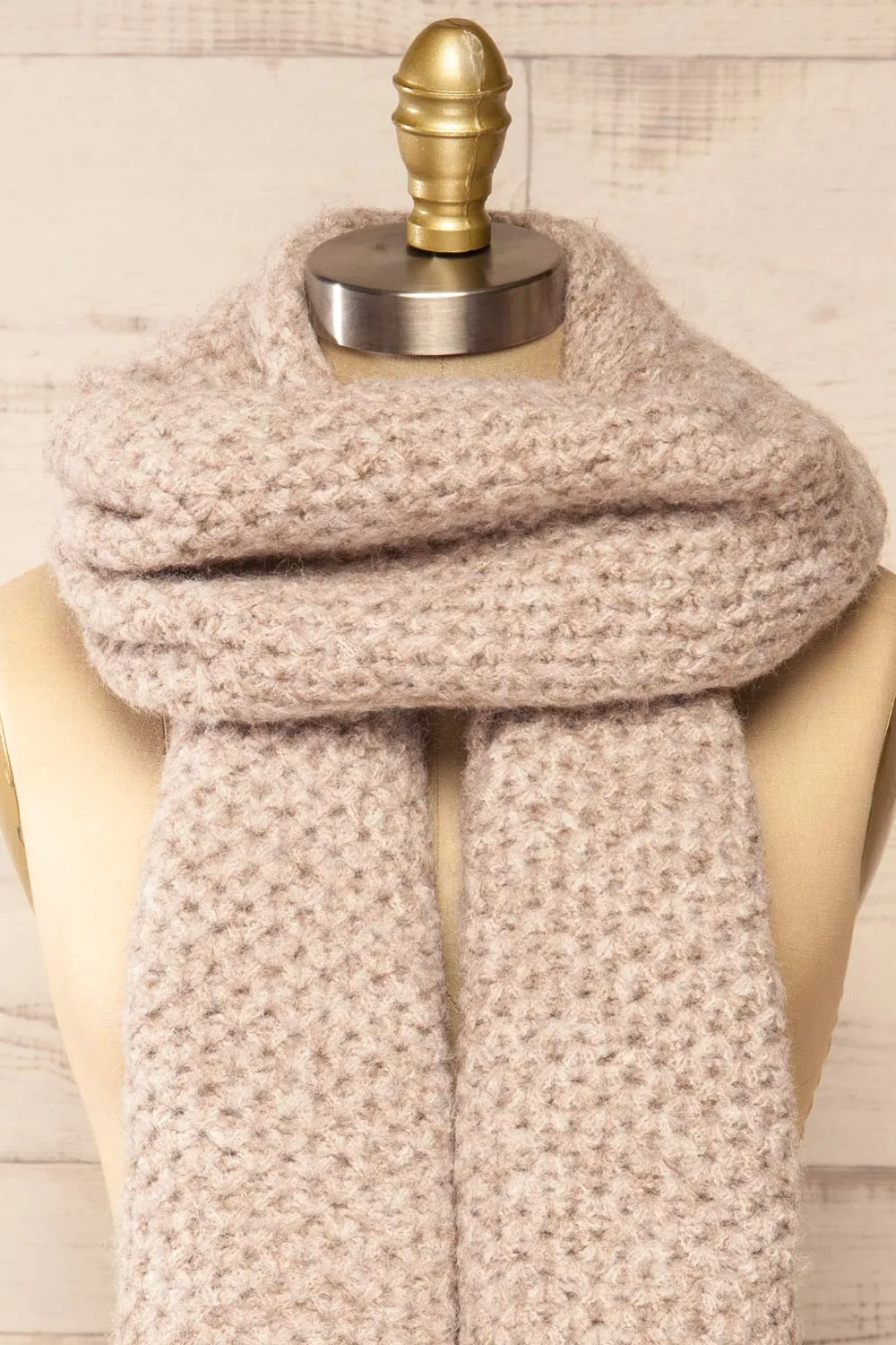 Samsun Taupe | Thick Soft Knit Scarf