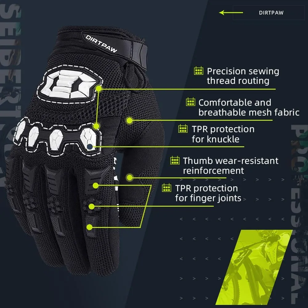 Seibertron Dirtpaw MX ATV MTB Cycling Mountain Bike Gloves Black - Adult Medium