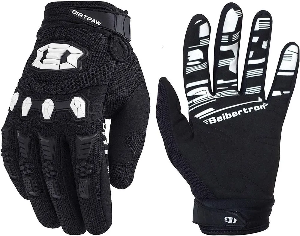 Seibertron Dirtpaw MX ATV MTB Cycling Mountain Bike Gloves Black - Adult Medium