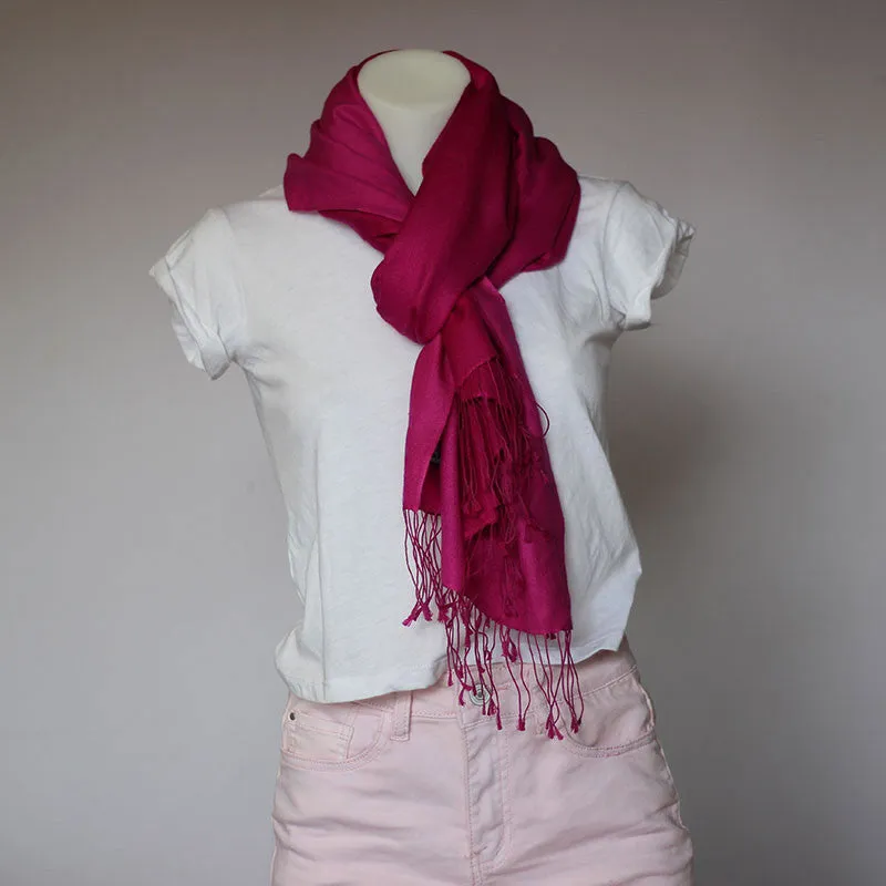 Shaded Pashmina Scarf Bright Pink